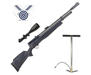 Carabina de Pressao PCP Beeman 1335 4.5mm + Bomba Manual PCP + Luneta 6-24x50 11mm + Alvos