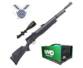 Carabina de Pressao PCP Beeman 1335 4.5mm + Compressor de AR KMD + Luneta 6-24x50 11mm + Alvos