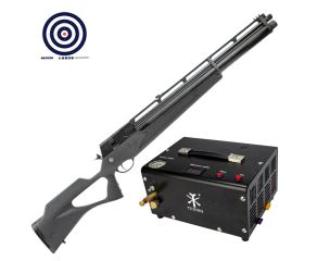 Carabina PCP R8 Black Standard Rossi 5.5mm + Compressor de Ar Portátil + Alvos