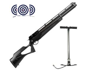 Carabina de Pressao PCP R8 Black Standard Rossi 5.5mm + Bomba Manual FXR 300 BAR 4 Estagios + Alvos