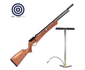 Carabina PCP Rossi Outlander VR Madeira 5.5mm + Bomba Manual PCP + Alvos