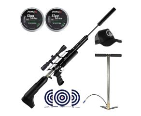 Carabina PCP Artemis M18 Hammer 5.5mm + Bomba Manual PCP + Luneta 3-9x40 + Boné LC + Chumbos + Alvos