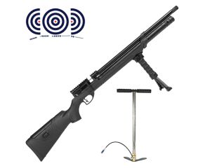 Carabina PCP Niksan Archero S 5.5mm + Bomba Manual PCP + Alvos