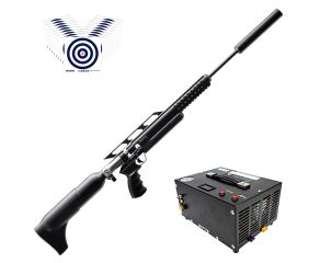 Carabina PCP Artemis M18 Hammer 5.5mm + Compressor de Ar Portatil + Alvos