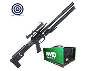 Carabina PCP Artemis M60 Slayer Black 5.5mm + Compressor de AR KMD + Luneta 4-16x44 + Alvos
