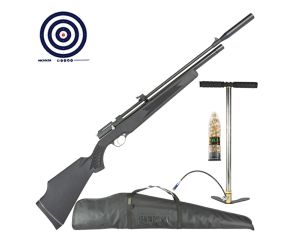 Carabina PCP Artemis PR900S G2 5.5mm + Chumbinho Gamo Raptor + Bomba Manual FXR + Capa + Alvos