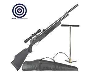 Carabina PCP Artemis PR900S G2 5.5mm + Luneta 4x32 Rossi 11mm + Bomba Manual FXR + Capa + Alvos