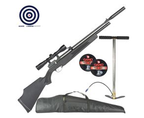 Carabina PCP Artemis PR900S G2 5.5mm + Luneta 4x32 + Chumbinho + Bomba Manual FXR + Capa + Alvo