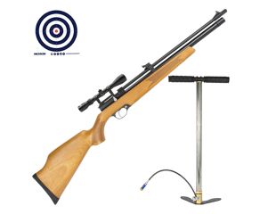 Carabina PCP Artemis PR900W G2 4.5mm com VR + Bomba Manual PCP + Luneta Rossi 3-9x40 11mm + Alvos