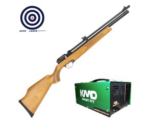 Carabina PCP Artemis PR900W G2 4.5mm com VR + Compressor de AR KMD + Alvos