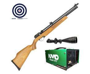 Carabina PCP Artemis PR900W G2 4.5mm com VR + Compressor de AR KMD + Luneta 6-24x50 11mm + Alvos