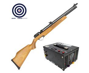 Carabina PCP Artemis PR900W G2 4.5mm com VR + Compressor de Ar Portátil + Alvos