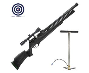 Carabina PCP Artemis T-Rex 4.5mm + Bomba Manual PCP + Luneta 4-16x44 + Alvos
