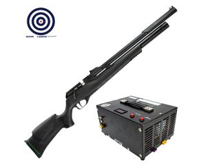 Carabina PCP Artemis T-Rex 4.5mm + Compressor de Ar Portátil + Alvos