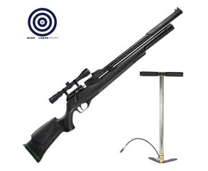 Carabina PCP Artemis T-Rex 5.5mm + Bomba Manual PCP + Luneta 3-9x40 SFP  + Alvos