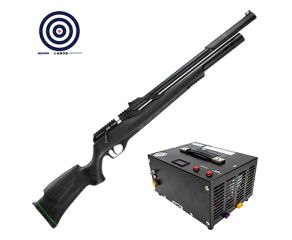 Carabina PCP Artemis T-Rex 5.5mm + Compressor de Ar Portátil + Alvos
