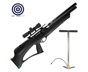 Carabina PCP Artemis T-Rex Bullpup 5.5mm + Luneta 4x32 + Bomba Manual PCP + Alvos