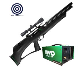 Carabina PCP Artemis T-Rex Bullpup 4.5mm + Compressor de AR KMD + Luneta 4-16x44 + Alvos