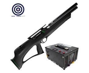 Carabina PCP Artemis T-Rex Bullpup 5.5mm + Compressor de Ar Portátil + Alvos