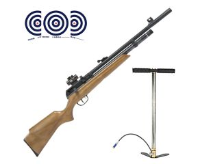 Carabina PCP Beeman Raider 1331 Madeira 5.5mm + Bomba Manual PCP + Red Dot 1x30 FXR + Alvos