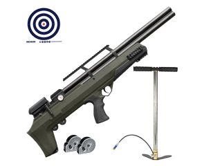 Carabina PCP Nova Vista Bullpup Behemoth PS-R2-S Verde Militar 5.5mm + Bomba PCP + Magazine + Alvos