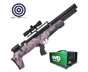 Carabina PCP Nova Vista Bullpup Behemoth PS-R3-S Camuflada 5.5mm + Compressor + Luneta 4x32 + Alvos