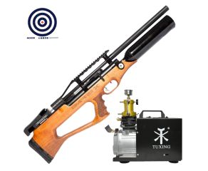 Carabina PCP Kral Arms Bullpup Puncher Empire X 5.5mm + Compressor de Ar Portátil Tuxing + Alvos