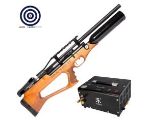 Carabina PCP Kral Arms Bullpup Puncher Empire X 5.5mm + Compressor Portáil 12v + Alvos