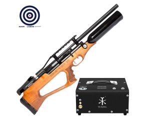 Carabina PCP Kral Arms Bullpup Puncher Empire X 5.5mm + Compressor Portátil 12v + Alvos