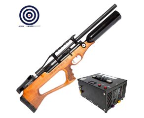 Carabina PCP Kral Arms Bullpup Puncher Empire X 5.5mm + Compressor de Ar Portátil + Alvos