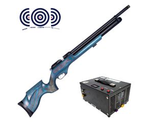 Carabina PCP Effecto PX-5 PRO Laminado Azul 5.5mm + Compressor de Ar Portatil + Alvos