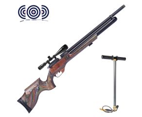 Carabina PCP Effecto PX-5 PRO Laminado Verde 5.5mm + Bomba Manual PCP + Luneta 6-24x50 + Alvos