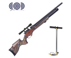 Carabina PCP Effecto PX-5 PRO Laminado Verde 5.5mm + Bomba Manual PCP + Luneta Rossi 3-9x40 + Alvos