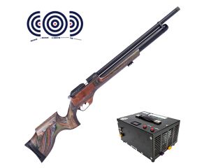 Carabina PCP Effecto PX-5 PRO Laminado Verde 5.5mm + Compressor de Ar Portatil + Alvos