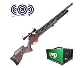 Carabina PCP Effecto PX-5 PRO Laminado Verde 5.5mm + Compressor de AR KMD + Luneta 4-12x42 + Alvos