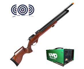 Carabina PCP Effecto PX-5 PRO Wood 5.5mm + Compressor de AR KMD + Alvos