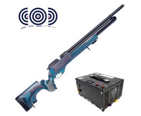 Carabina PCP Effecto PX-5 SPORT Laminado Azul 5.5mm + Compressor de Ar Portatil + Alvos
