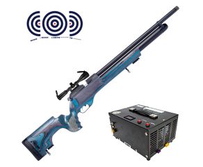 Carabina PCP Effecto PX-5 SPORT Laminado Azul 5.5mm + Compressor + Luneta 4-12x42 + Alvos