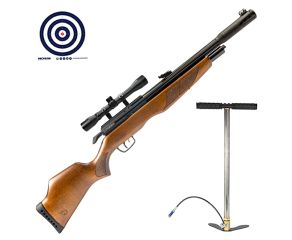Carabina PCP Gamo Riser 5.5mm + Bomba Manual PCP + Luneta 4x32 + Alvos