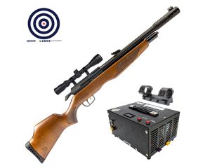 Carabina PCP Gamo Riser 5.5mm + Compressor de Ar Portátil + Luneta 3-9x40 SFP + Mount 11mm + Alvos