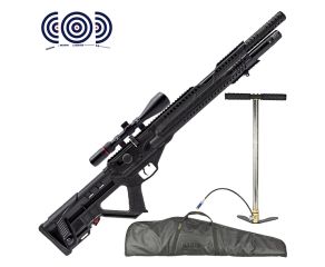 Carabina PCP Hatsan Invader Auto 5.5mm + Bomba Manual PCP + Luneta 3-9x50 T-Eagle + Capa LC + Alvos