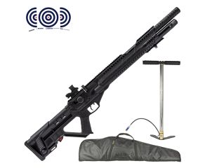 Carabina PCP Hatsan Invader Auto 5.5mm + Bomba Manual PCP + Red Dot Z4 1x28x40 + Capa LC + Alvos