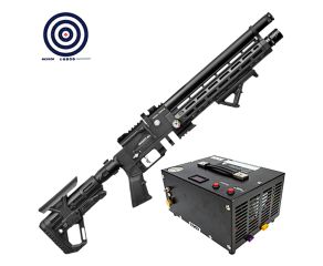 Carabina PCP Kral Arms Puncher Mortal X Tactical 5.5mm + Compressor de Ar Portátil + Alvos