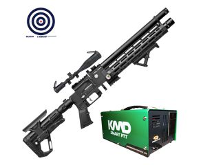 Carabina PCP Kral Arms Puncher Mortal X Tactical 5.5mm + Compressor de AR + Luneta 3-9x40 + Alvos
