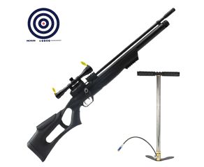 Carabina PCP Kral Arms Puncher Nish S 5.5mm + Bomba Manual PCP + Luneta Flash 4x32 + Alvos