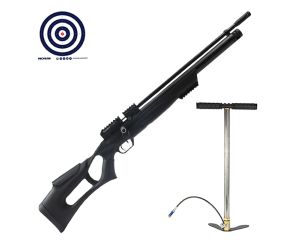 Carabina PCP Kral Arms Puncher Nish S 5.5mm + Bomba Manual PCP + Alvos
