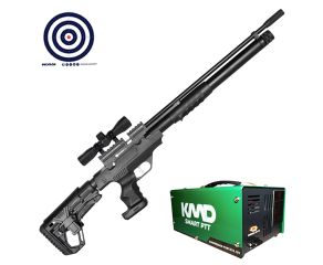 Carabina PCP Puncher Rambo S Kral Arms Pump 5.5mm + Compressor de AR KMD + Luneta 3-9x40 + Alvos