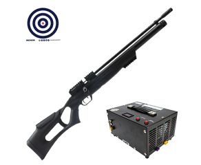 Carabina PCP Kral Arms Puncher Nish S 5.5mm + Compressor de Ar Portatil + Alvos