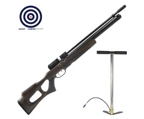 Carabina PCP Kral Arms Puncher Nish Wood 5.5mm + Bomba Manual PCP + Alvos