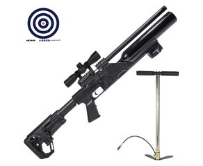 Carabina PCP Kral Arms Puncher NP 500 S 5.5mm + Bomba Manual PCP + Luneta 4x32 + Alvos